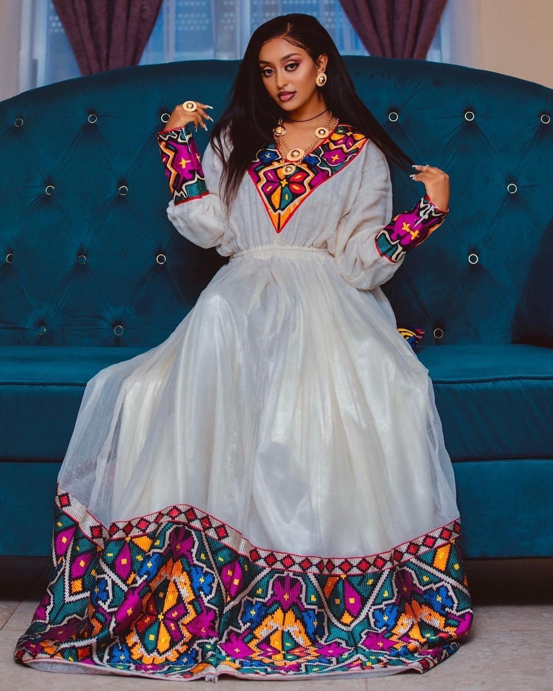 Colorful Habesha Kemis For New Year Handwoven Habesha Libs Modern Habesha Dress Eritrean Dress ሀበሻ ቀሚስ ሀበሻ ልብስ