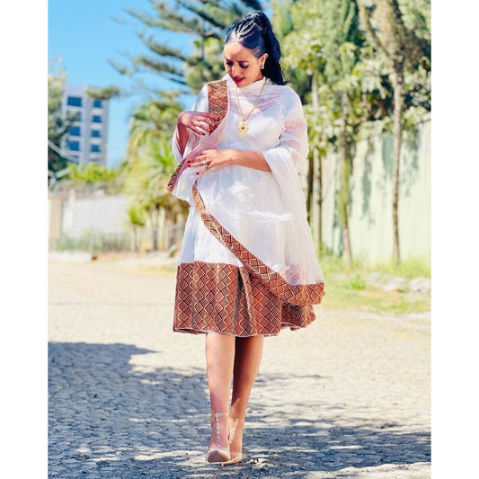 Modern Ethiopian Dress Simple Habesha Dress Women's Dress Habesha Kemis Eritrean Dress Women's Style ሀበሻ ቀሚስ ሀበሻ ልብስ