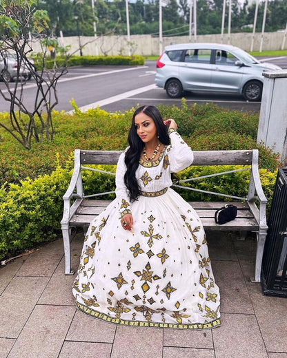 Gorgeous Habesha Dress Modern Ethiopian Dress Women's Dress Habesha Kemis Eritrean Dress Women's Style ሀበሻ ቀሚስ ሀበሻ ልብስ