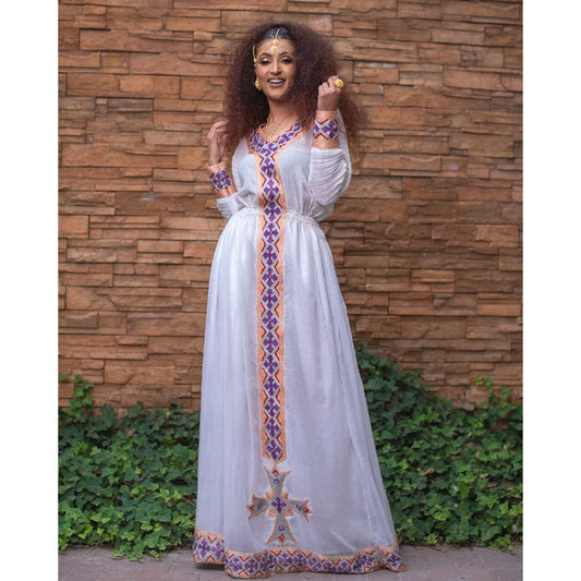 Beautiful Habesha Dress Modern Ethiopian Dress Women's Dress Habesha Kemis Eritrean Dress Women's Style ሀበሻ ቀሚስ ሀበሻ ልብስ