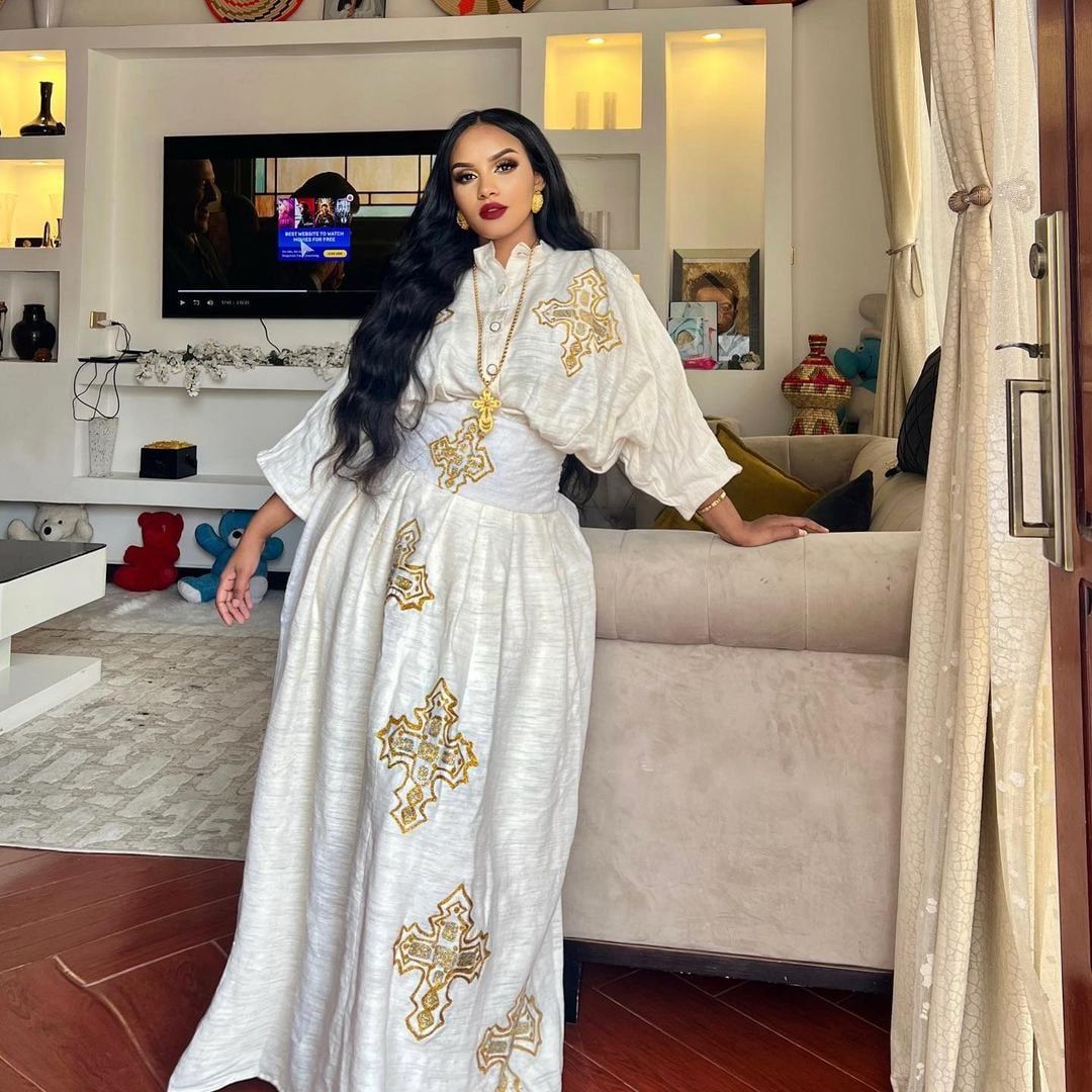 Handwoven Habesha Dress Ethiopian Traditional Dress Modern Habesha Kemis Habesha Libs Eritrean Dress ሀበሻ ቀሚስ ሀበሻ ልብስ