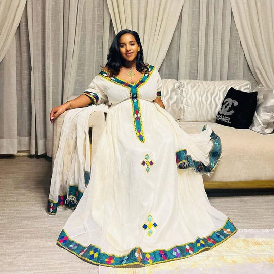 Modern Habesha Dress Ethiopian Dress Women's Dress Habesha Kemis Eritrean Dress Women's Style ሀበሻ ቀሚስ ሀበሻ ልብስ