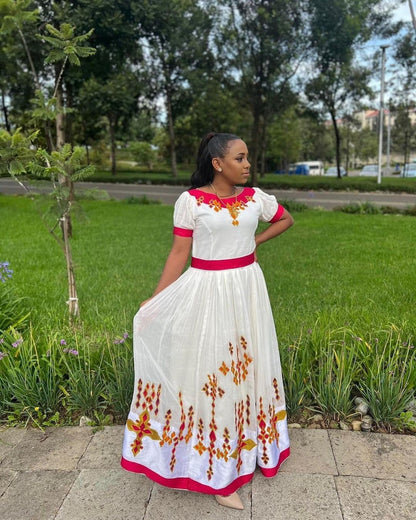 Elegant Habesha Dress Modern Habesha Kemis Simple Ethiopian Dress Women's Dress Eritrean Dress Women's Style ሀበሻ ቀሚስ ሀበሻ ልብስ