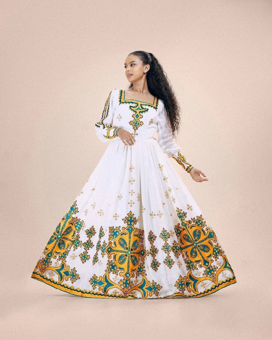Detailed Pattern Habesha Dress Elegant Habesha Kemis Design ሀበሻ ቀሚስ ሀበሻ ልብስ