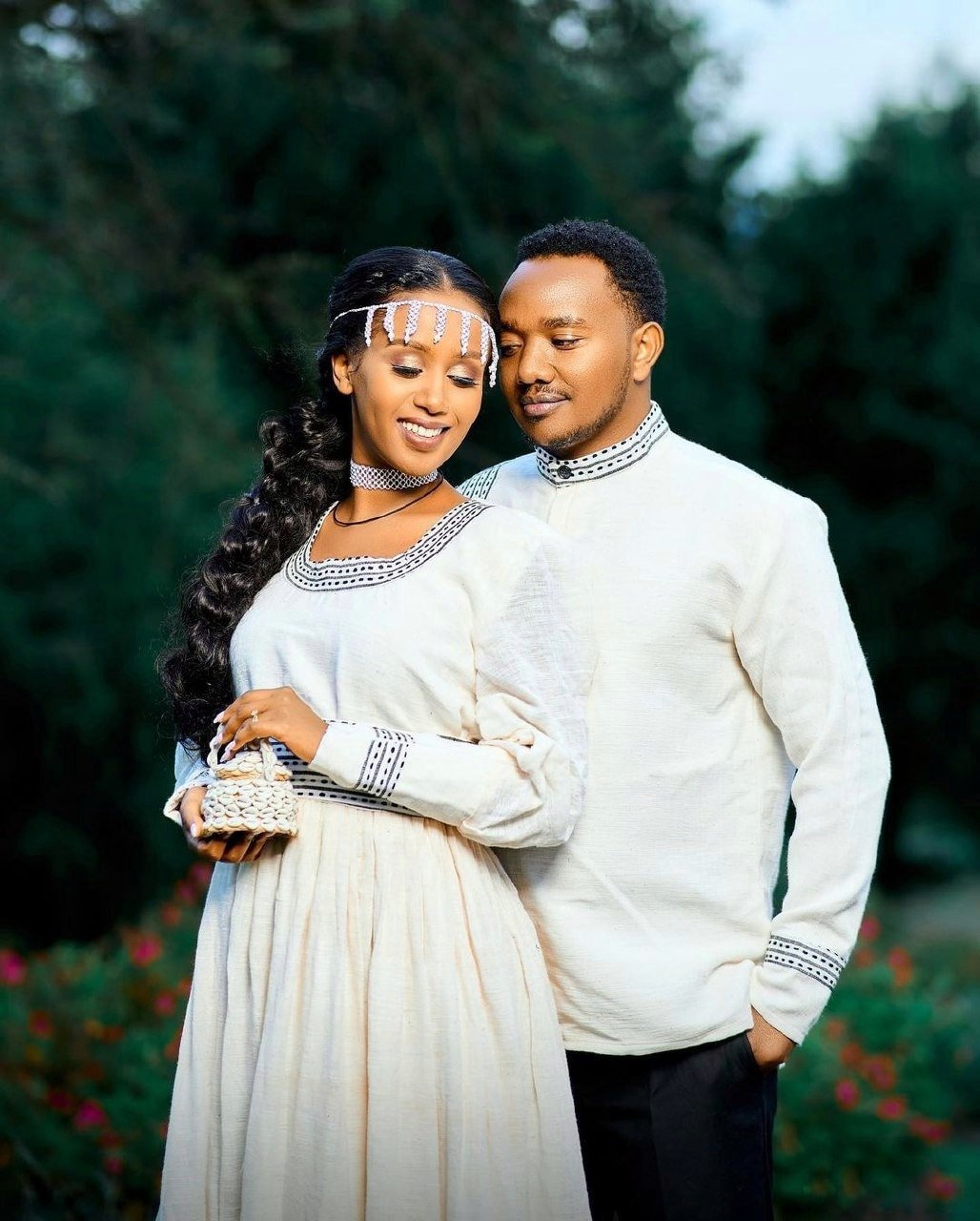 Elegant Oromo Outfit For Couples' Oromo Couples' Outfit With Accessories Habesha Cloth for Couples ሀበሻ ቀሚስ ሀበሻ ልብስ