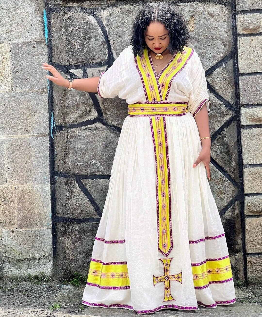 Yellow Charm Habesha Dress Modern Habesha Kemis Design Habesha Libs es00118