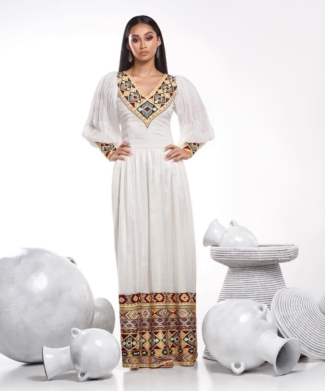 Effortlessly Beautiful Habesha Dress Vibrant Habesha Kemis Habesha Libs es00142