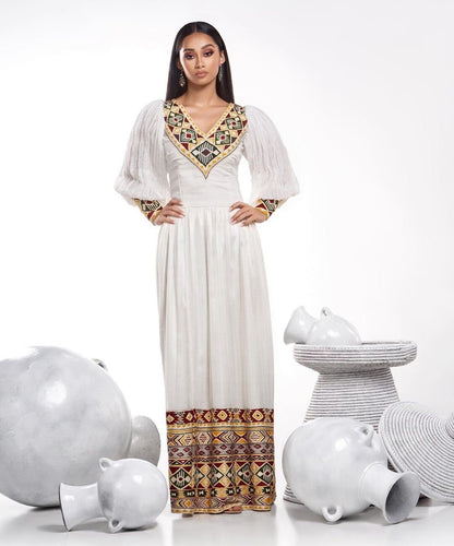 Effortlessly Beautiful Habesha Dress Vibrant Habesha Kemis Habesha Libs es00142