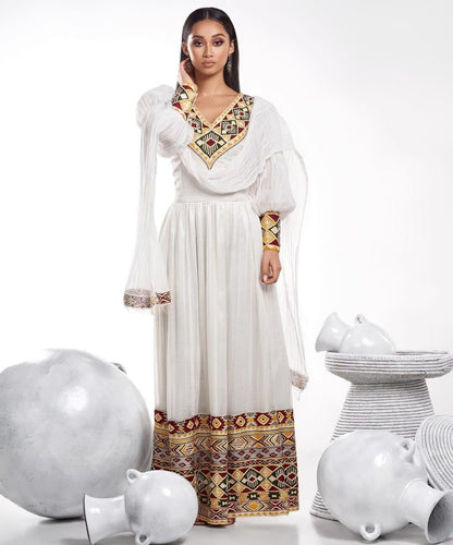 Effortlessly Beautiful Habesha Dress Vibrant Habesha Kemis Habesha Libs es00142