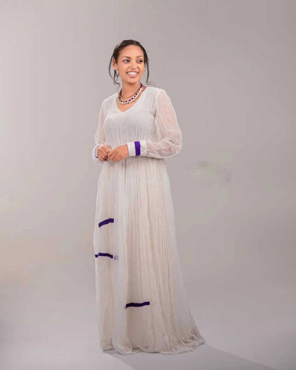 Simple Blue Design Handwoven Habesha Dress Habesha Kemis Design Habesha Libs es0099