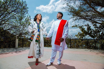 Habesha Couples' Cultural Outfit Habesha Couples' Outfit Ethiopian dress ሀበሻ es00103