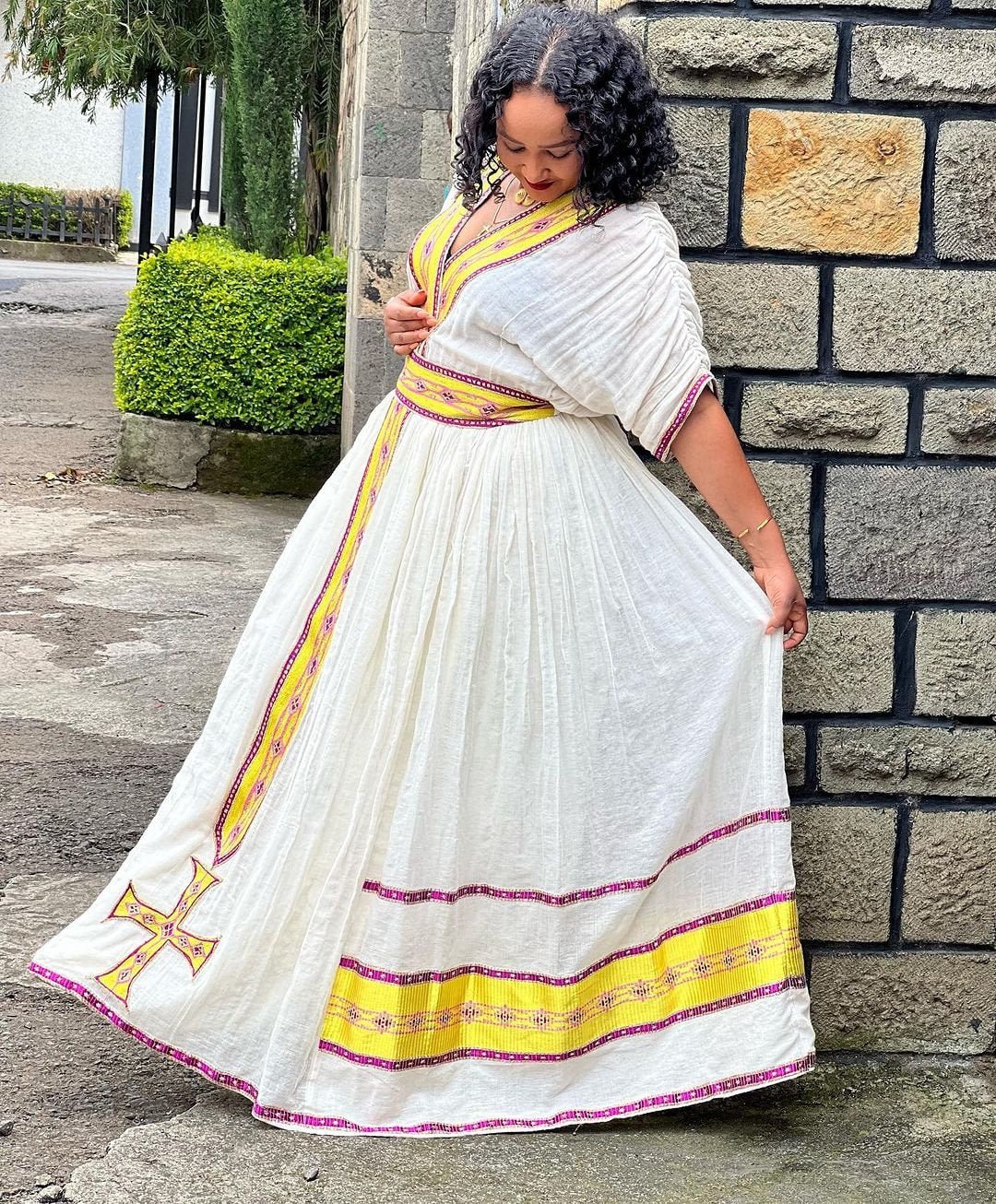 Yellow Charm Habesha Dress Modern Habesha Kemis Design Habesha Libs es00118