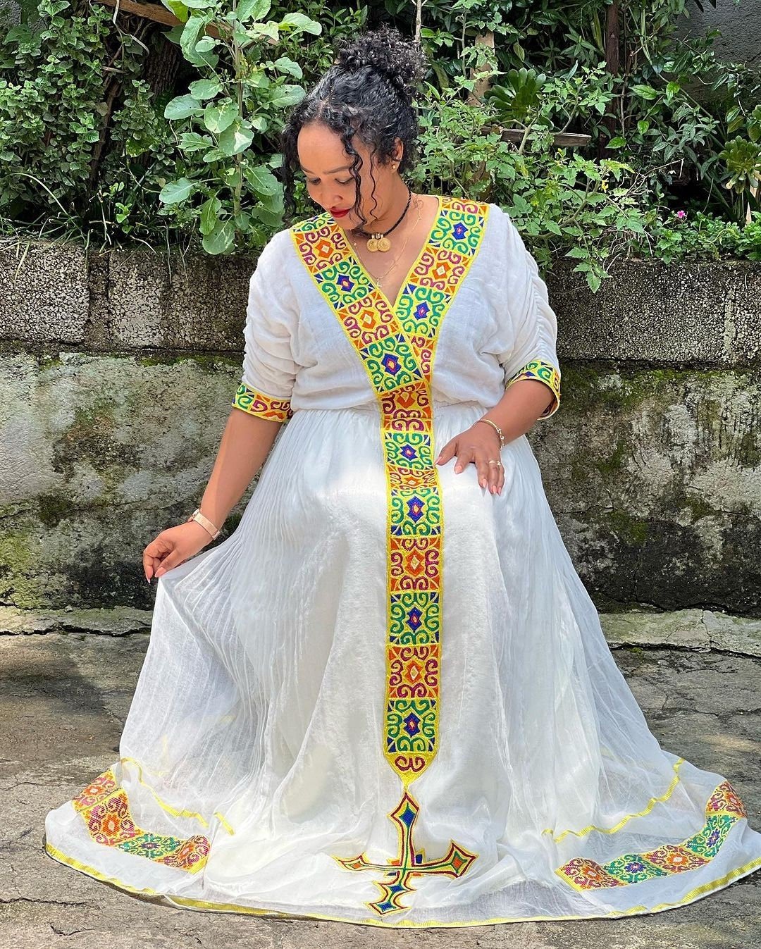 Vibrant Long Tilet Habesha Dress Modern Habesha Kemis Design Habesha Libs es00117