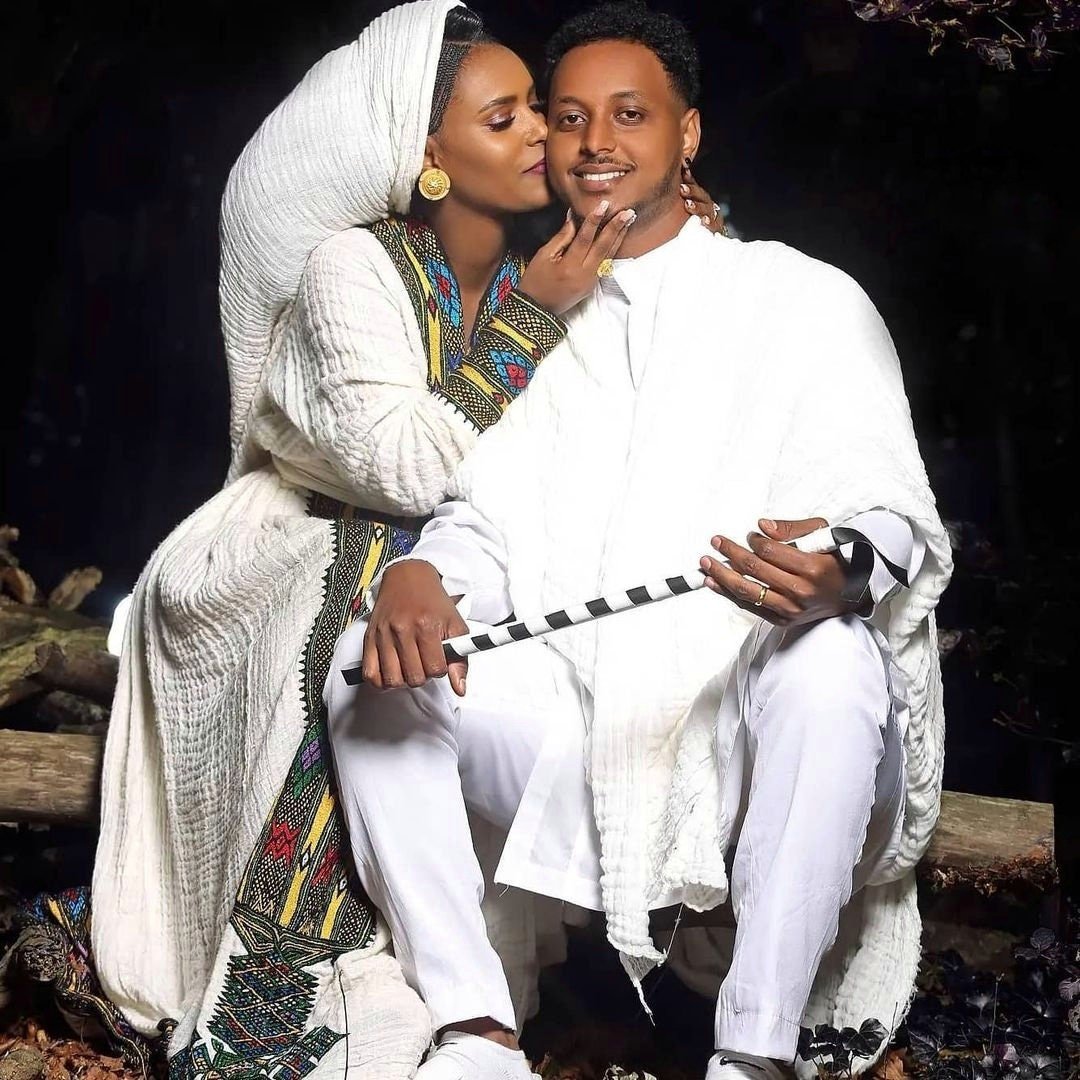 Axum Fetil Handwoven Habesha Couples' Outfit Ethiopian dress ሀበሻ es00127