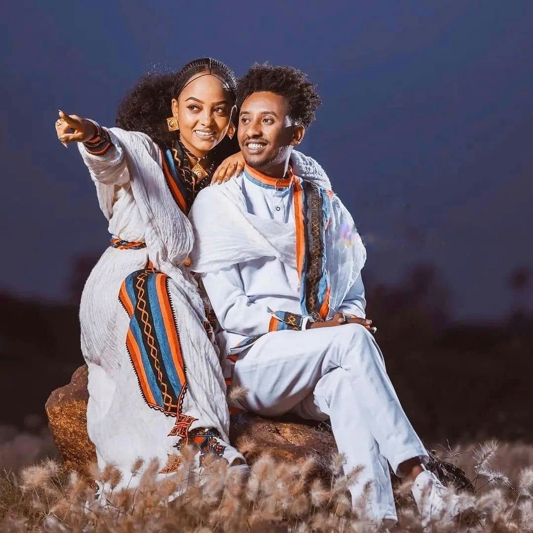 Ethiopian Cultural Handwoven Habesha Couples' Outfit Ethiopian dress ሀበሻ es00129