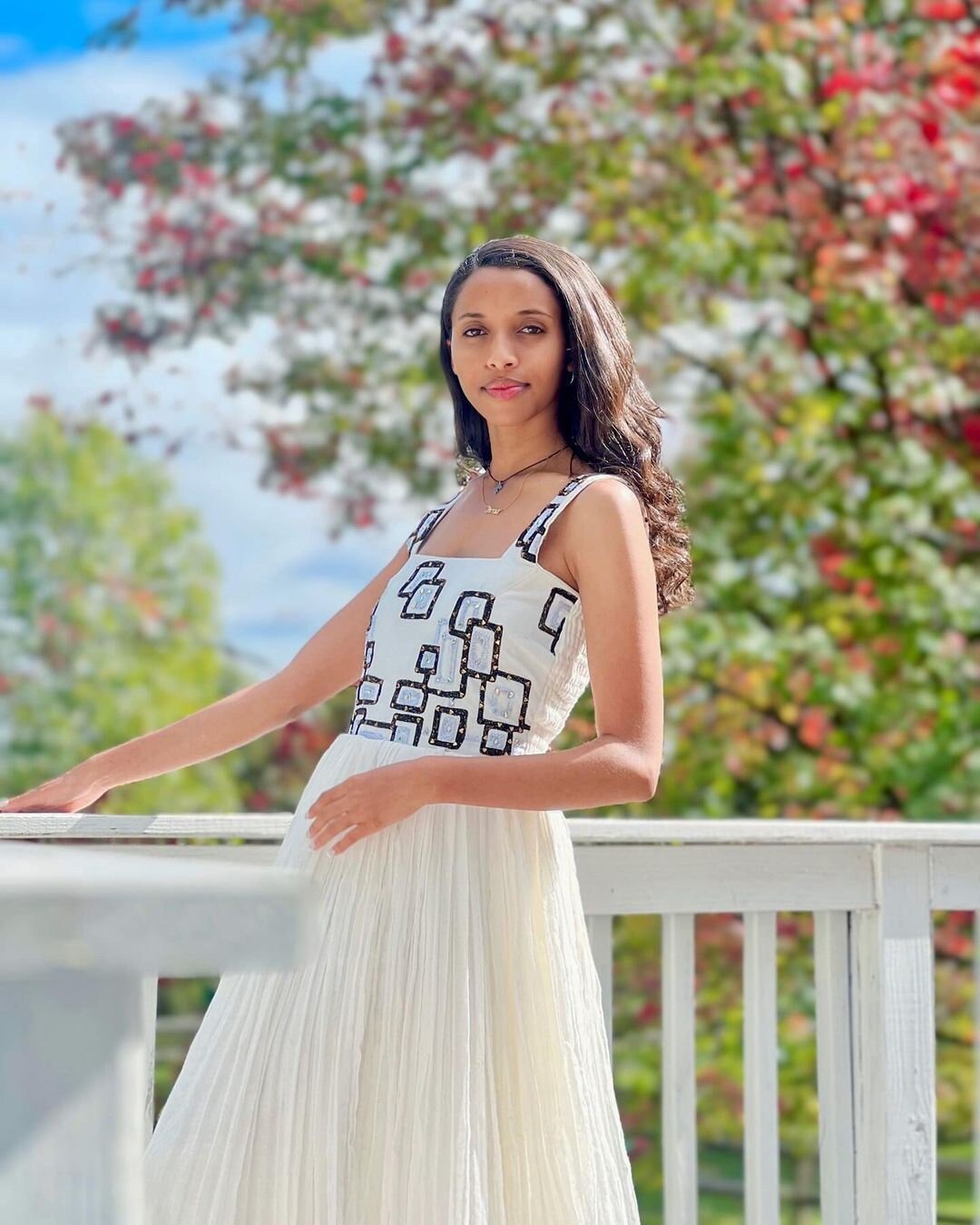 Timeless Simplicity in Habesha Dress Ethiopian Dress with Square Box-Like Patterns