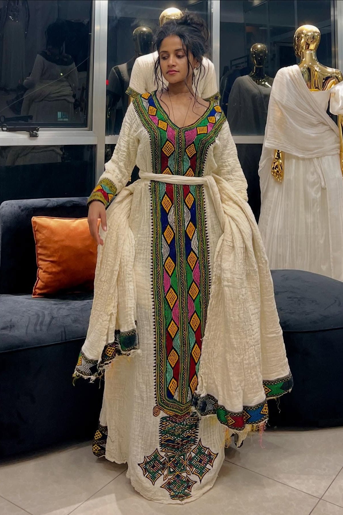 Colorful Habesha Kemis | Handmade Ethiopian Traditional Dress