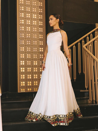 Elegant Backless Ethiopian Traditional Dress – Habesha & Eritrean Inspired