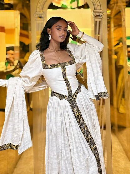 Royal Habesha Traditional Dress Elegant Ethiopian Habesha Kemis Graceful Habesha Dress 159