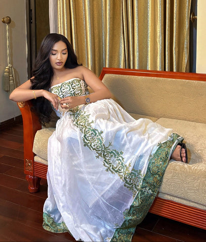 Strapless Habesha Dress Ethiopian Traditional Dress Habesha Kemis