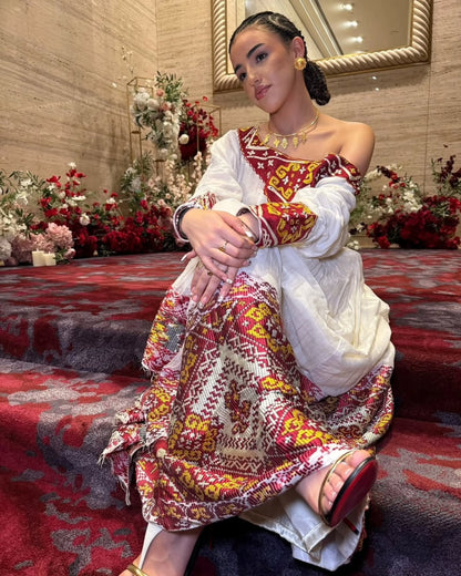Colorful Habesha Traditional Dress  Traditional Ethiopian Clothing  Eritrean Dress