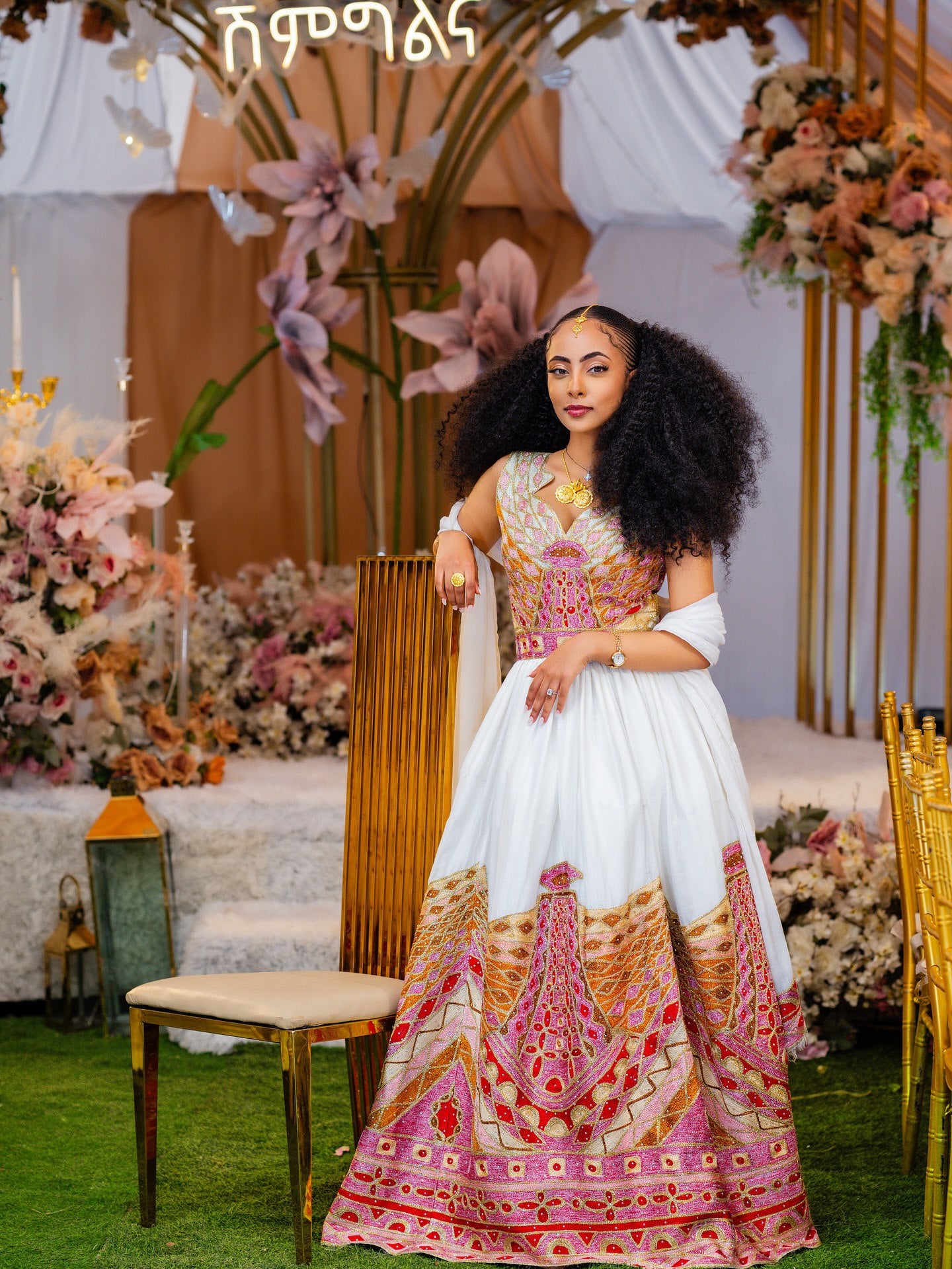 Ethiopian Traditional Wedding Dress  Elegant Habesha Kemis Design