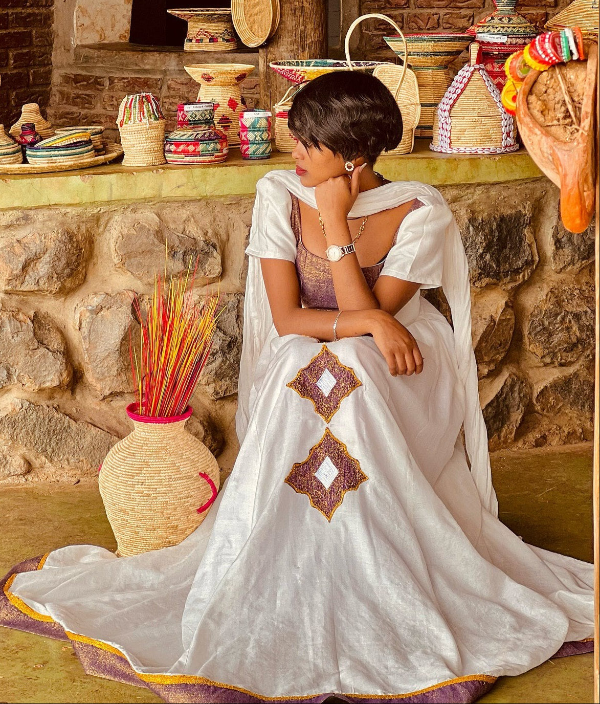  Habesha Kemis – Elegant Ethiopian Traditional Dress Made from Habesha Cloth
