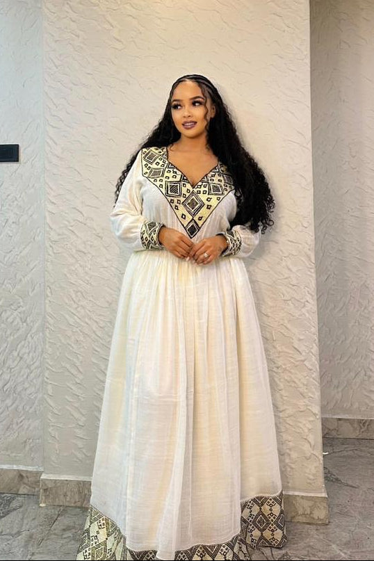 Beautiful Habesha Dress Authentic Ethiopian Traditional Clothing