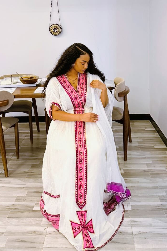Ethiopian Dress Tradition Handwoven Habesha Kemis Cultural Style