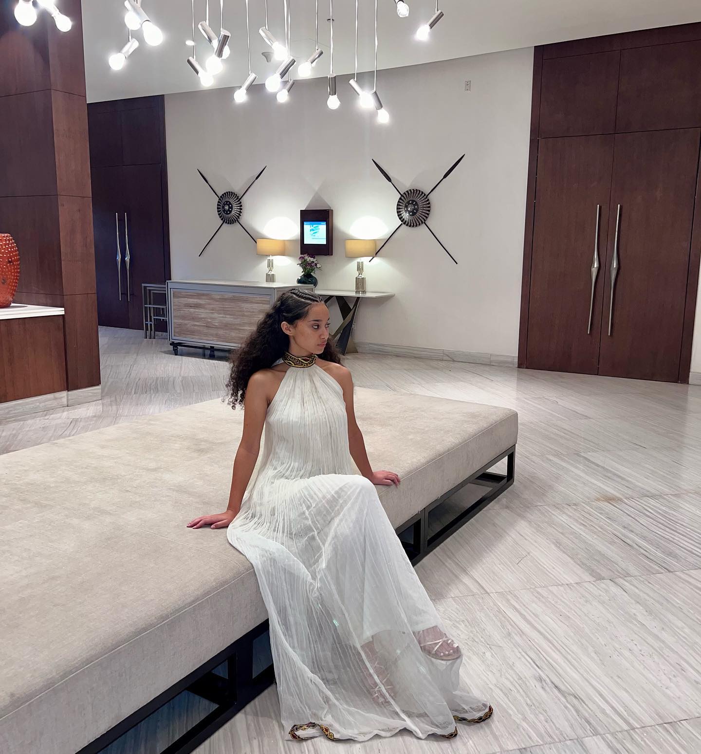 White Habesha Dress with Elegant Traditional Weaving