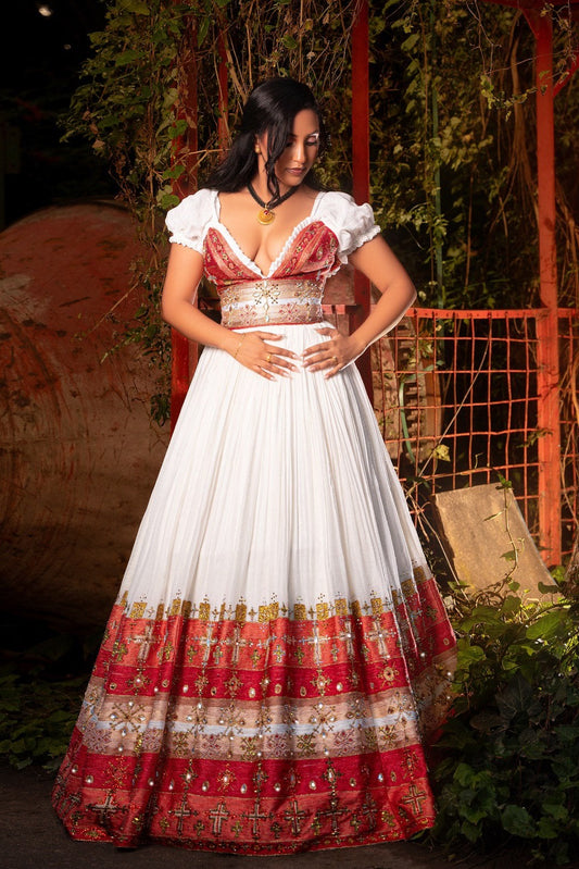 Habesha kemis serene weave graceful habesha dress inspired by Ethiopian clothing tradition