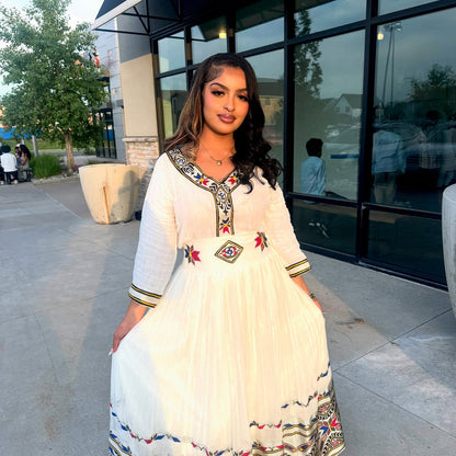 Multicolor Habesha Kemis Hand Woven Habesha Dress Traditional Ethiopian Dress 380