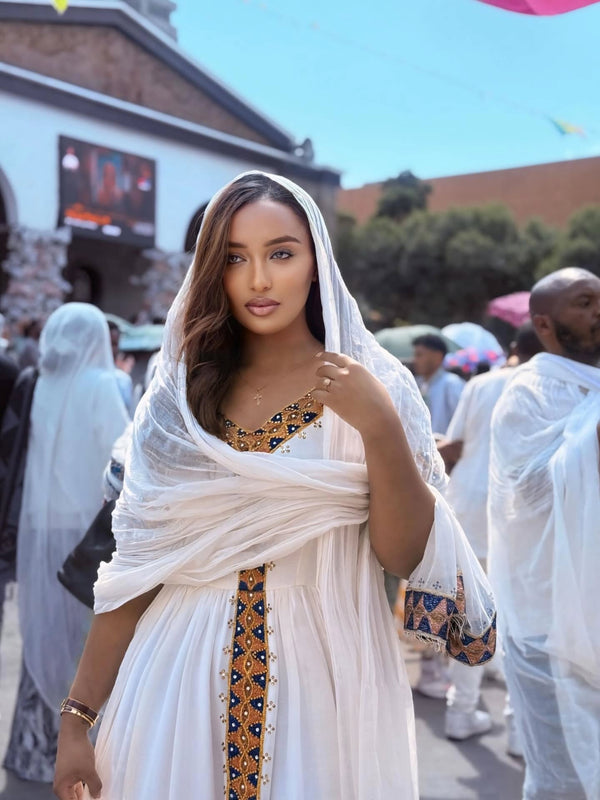 Charming Habesha Dress Traditional Ethiopian Dress Graceful Habesha Kemis 412