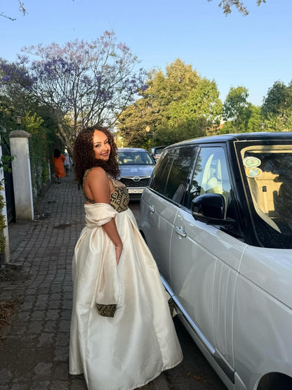 Sleeveless Habesha Kemis with Traditional Embroidery Graceful Habesha Dress Traditional Ethiopian Dress 542
