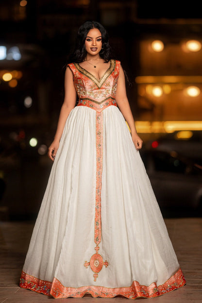 Sleeveless Habesha Dress Traditional Ethiopian Clothing