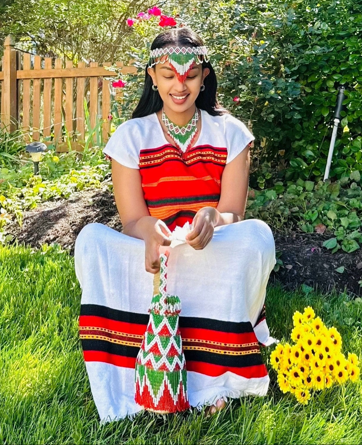 Traditional Oromo Dress with Jewelry Beautiful Oromo Cultural Outfit Traditional Dress 891