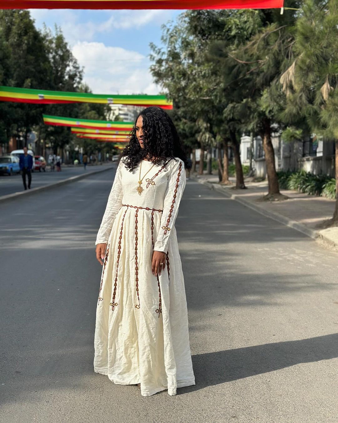 Earthy Elegance Habesha Dress Brown Fetil Habesha Kemis