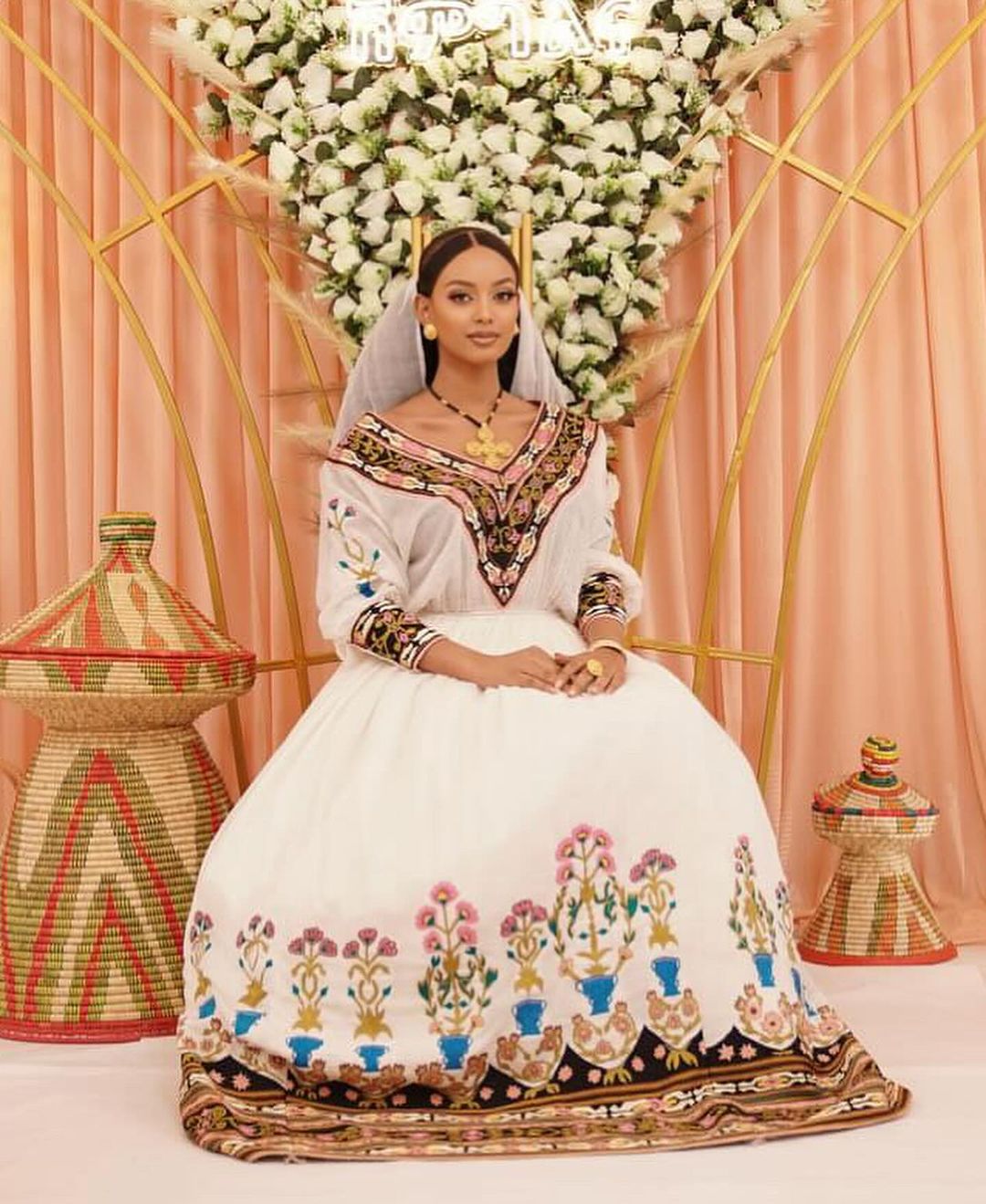 Intricate Elegance Habesha Dress with Exquisite Patterns Habesha Kemis