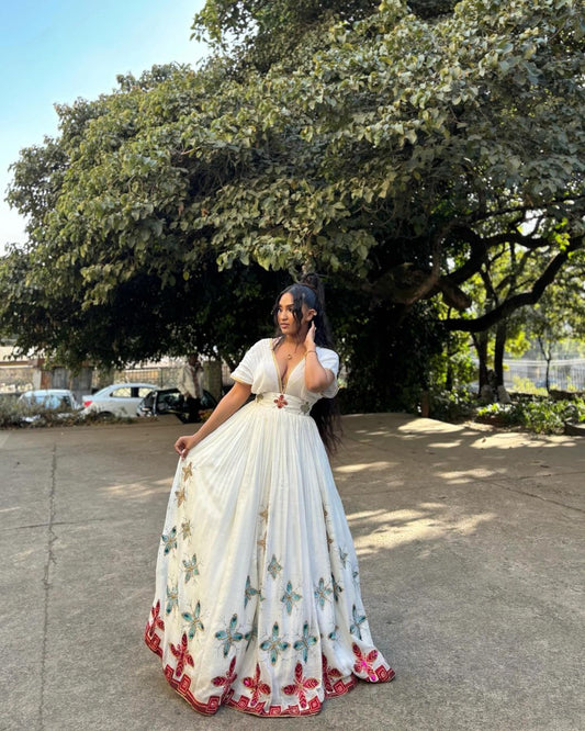 Timeless Beauty Habesha Dress Splendid Simple Red Habesha Kemis