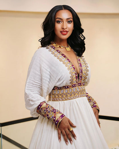 Gorgeous Ethiopian Wedding Dress Beaded Habesha Wedding Dress