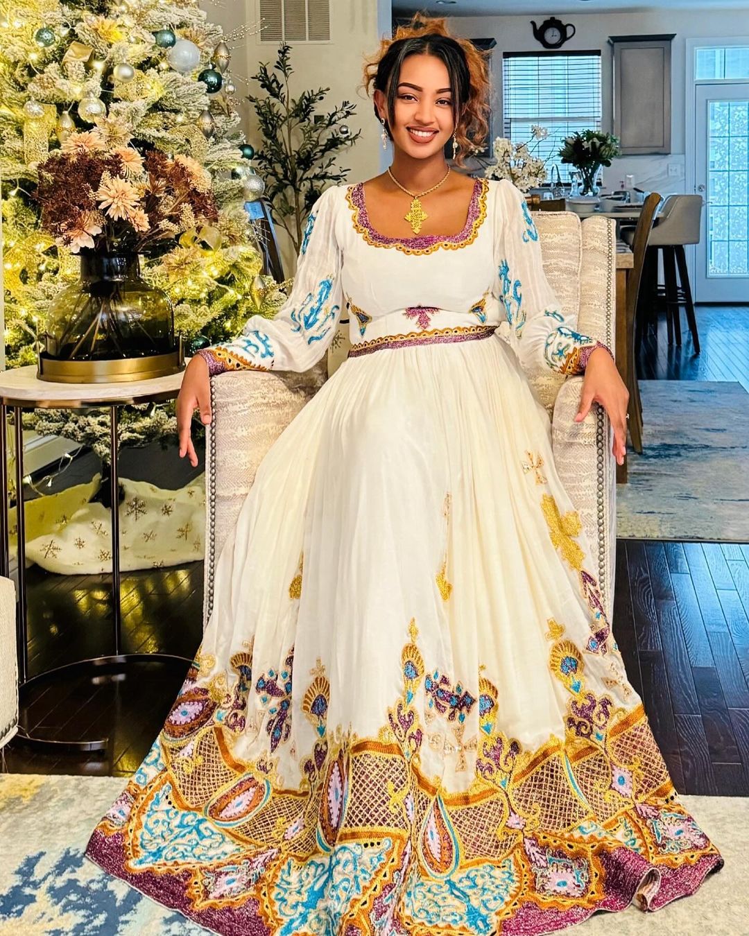 Vibrant Elegance Habesha Dress Modern Ethiopian Dress Style