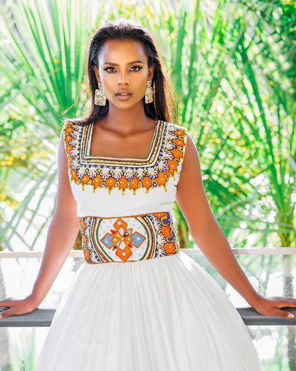 Exquisite Patterned Habesha Dress for Every Occasion Modern Habesha Kemis Simple Ethiopian Dress