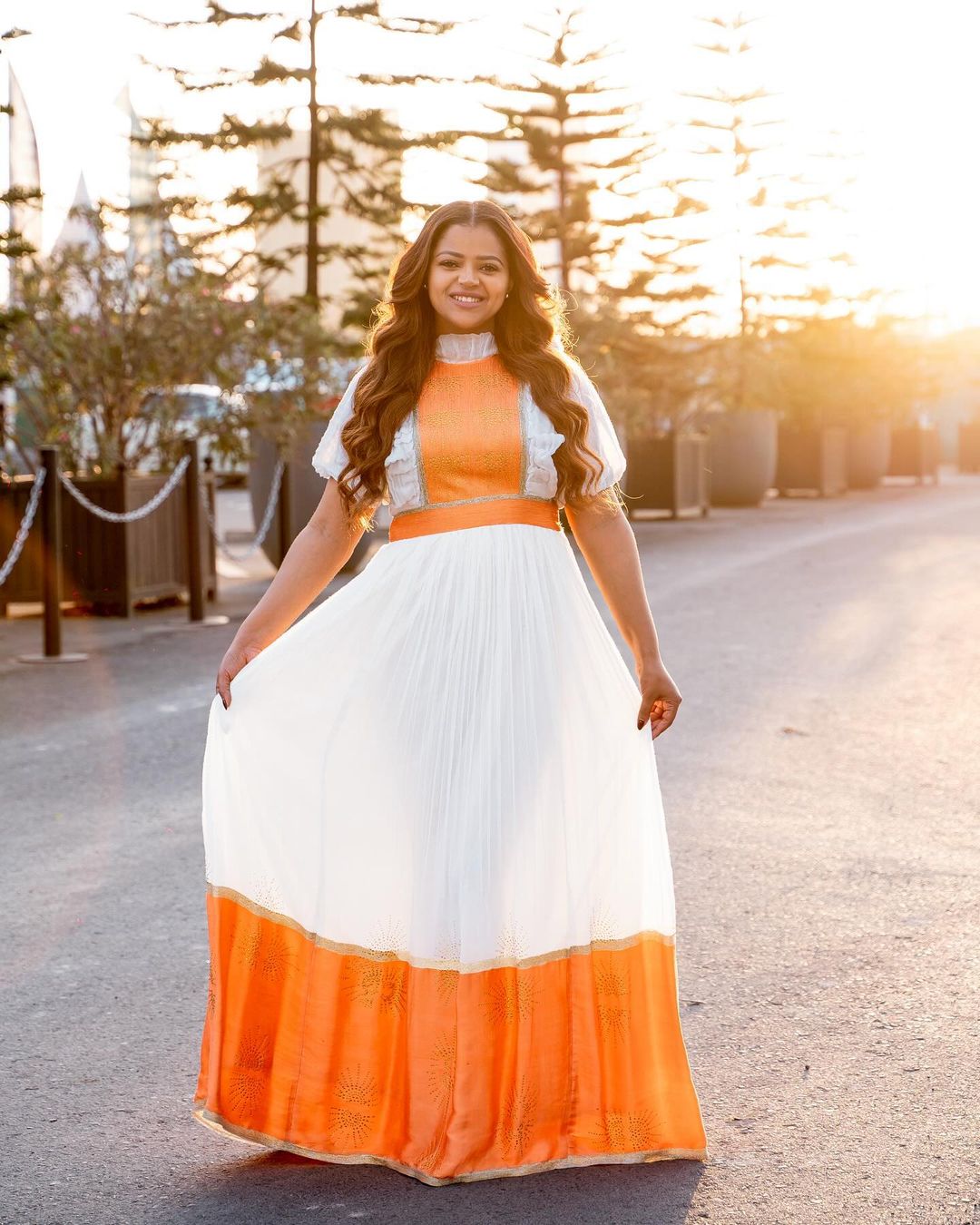 Orange Simple Habesha Dress Modern Habesha Kemis Design Ethiopian Dress Style