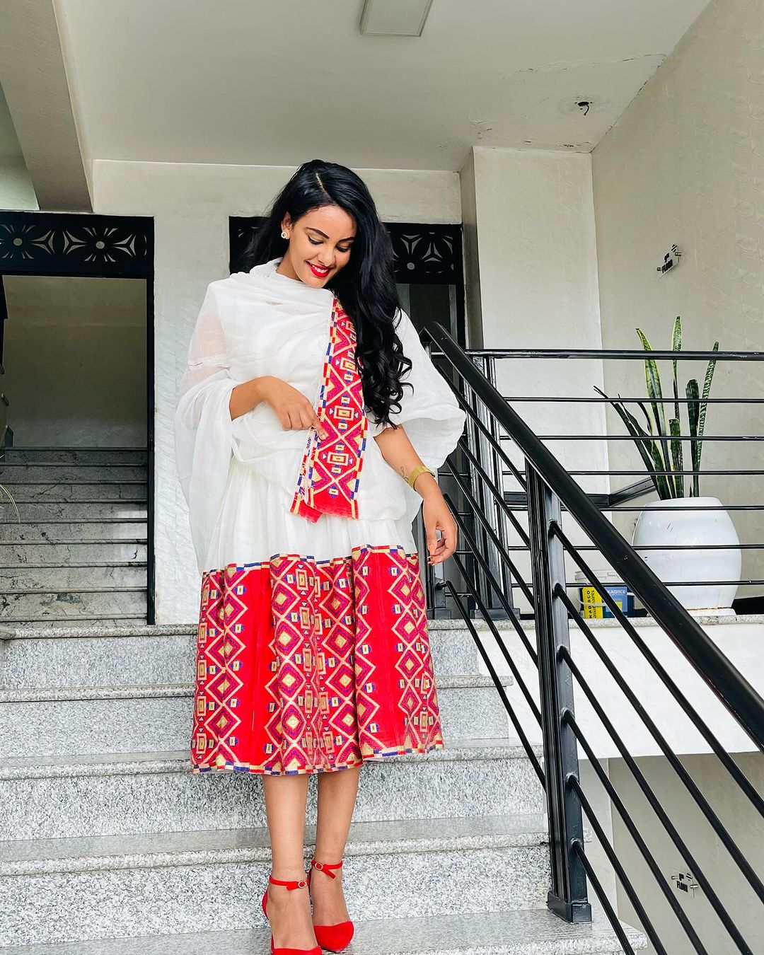 Short Red Simple Habesha Dress Habesha Kemis Ethiopian Dress Style Traditional Habesha Libs