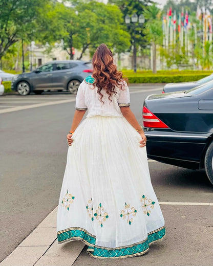 Simple Blue Tilet Habesha Dress Modern Habesha Kemis Design Habesha Libs Ethiopian Dress Style