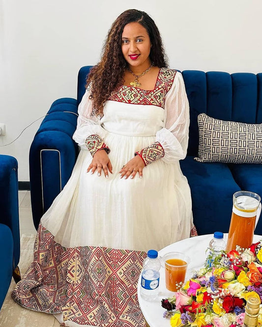 Colorful Design Beautiful Habesha Dress Modern Habesha Kemis Traditional Ethiopian dress Style
