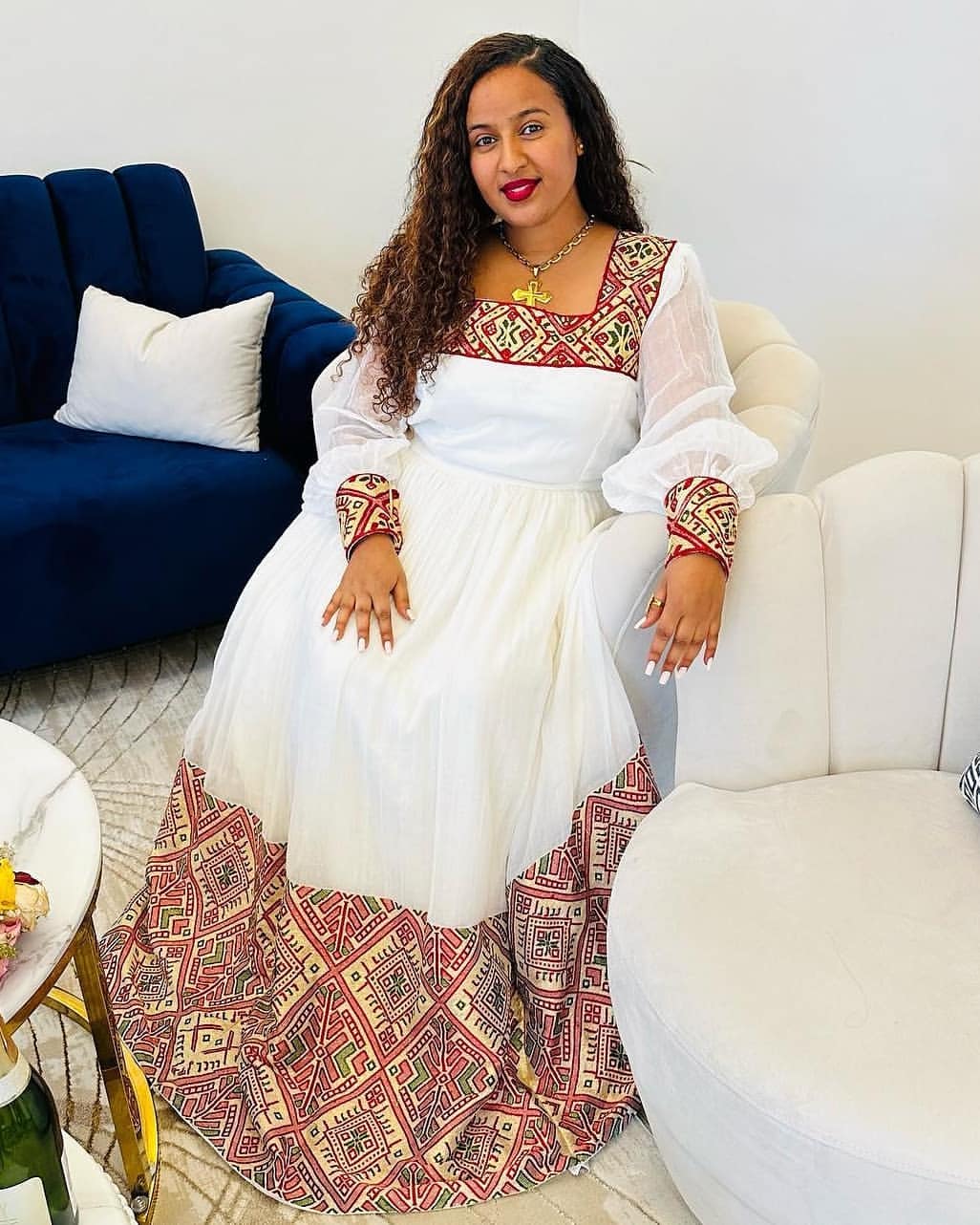 Colorful Design Beautiful Habesha Dress Modern Habesha Kemis Traditional Ethiopian dress Style