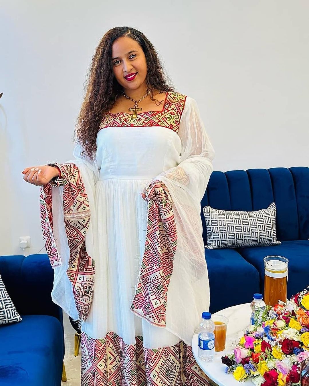 Colorful Design Beautiful Habesha Dress Modern Habesha Kemis Traditional Ethiopian dress Style