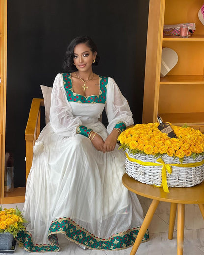 Simple Elegant Habesha Dress Modern Habesha Kemis Traditional Ethiopian dress Style