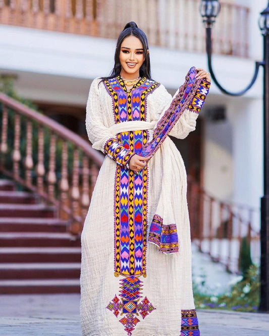 Bright and Colorful Habesha Dress 
